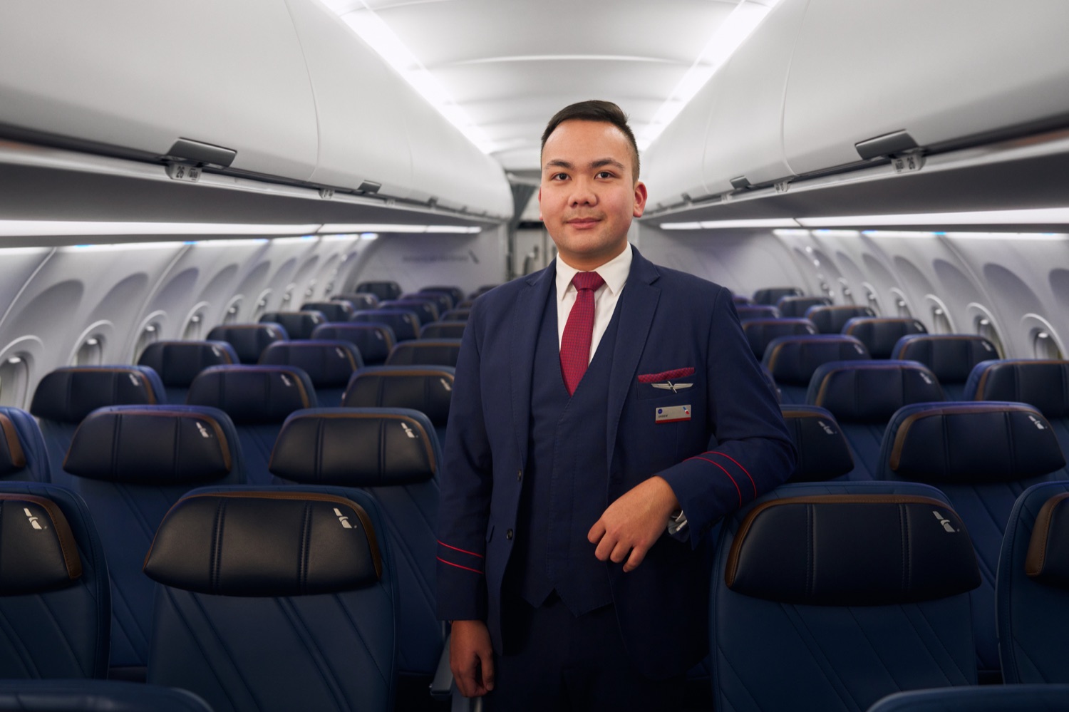 American Airlines flight attendant aboard the aircraft